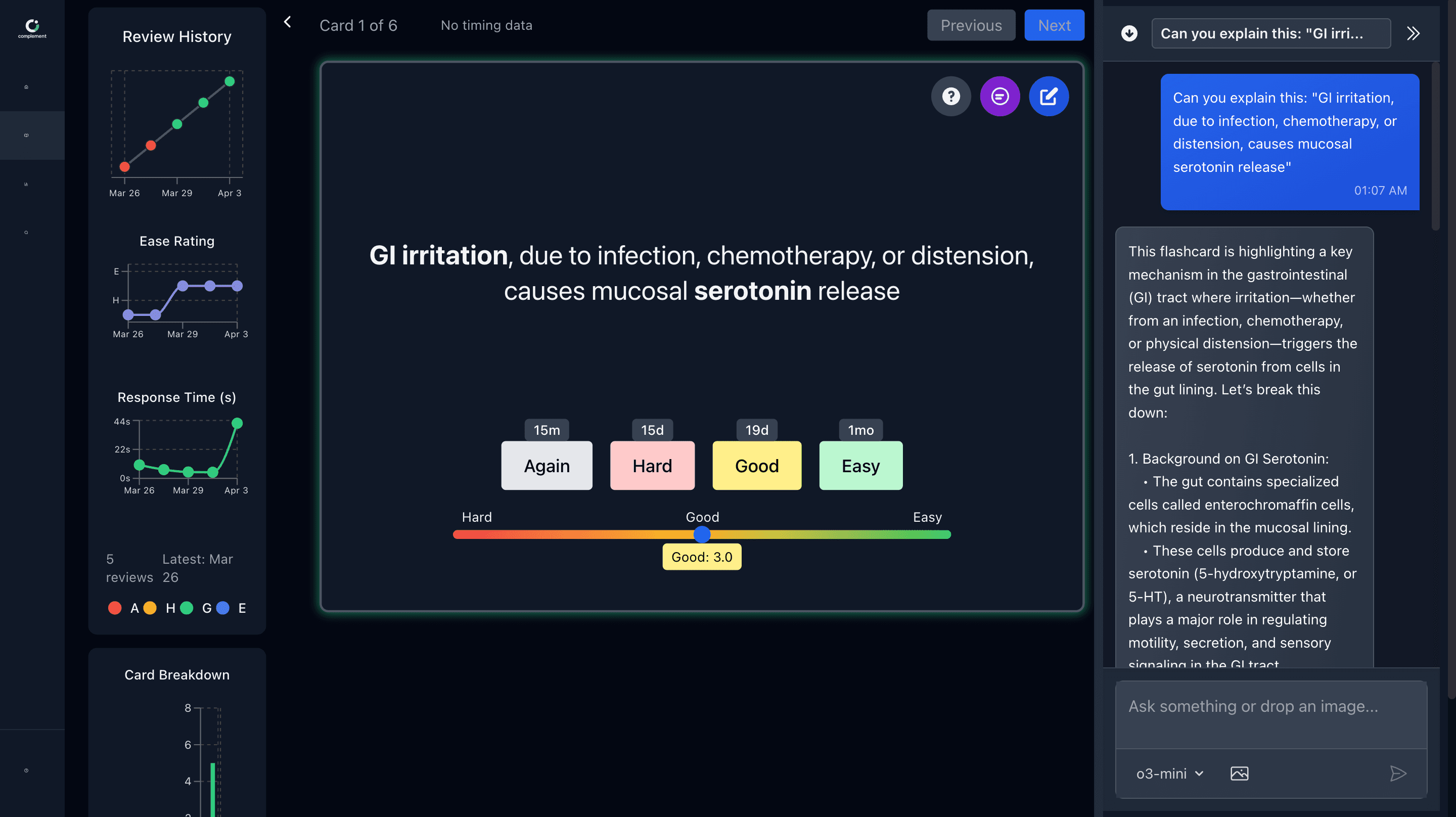 App preview: study page